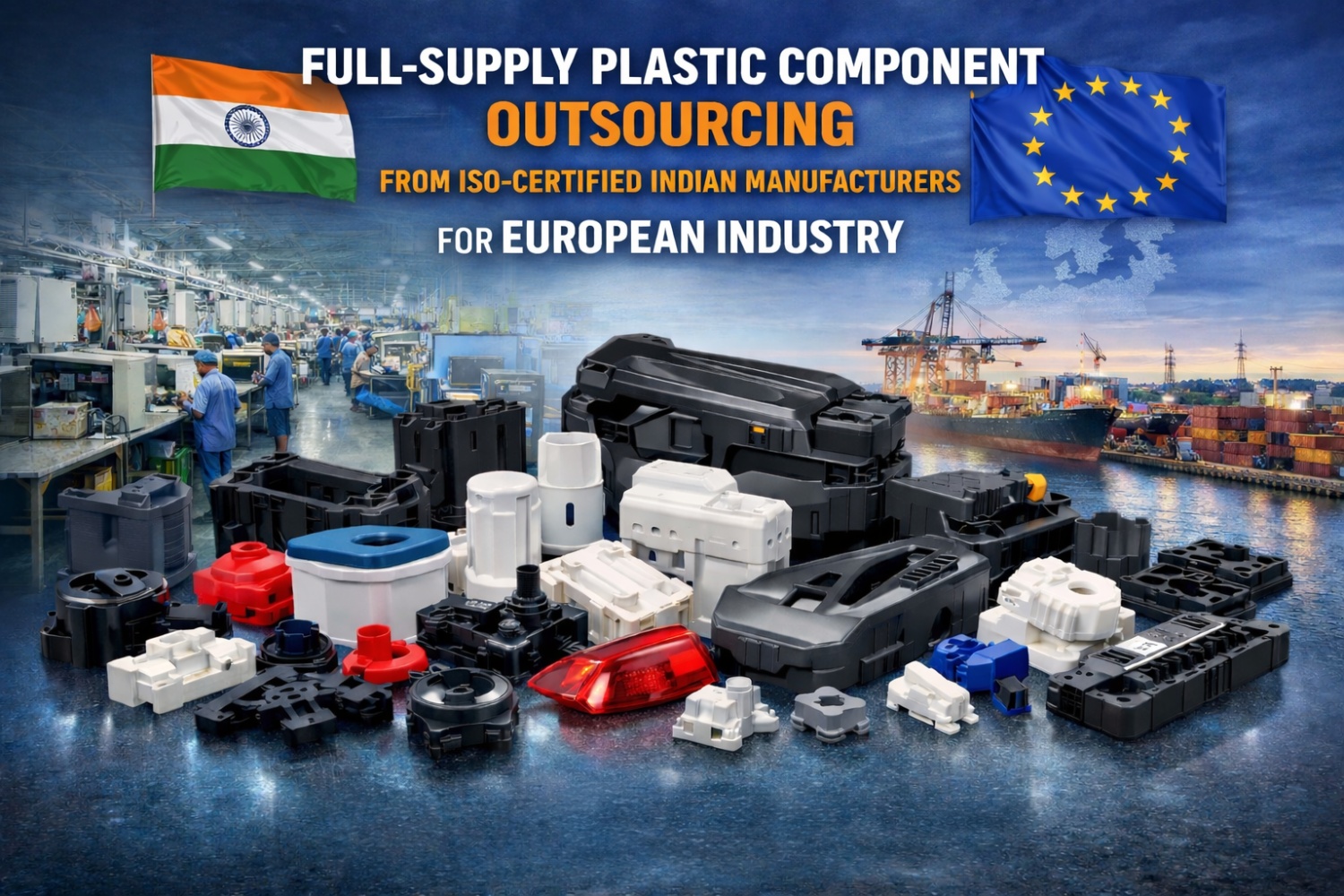 Full-Supply Plastic Component Outsourcing from ISO-Certified Indian Manufacturers for European Industry